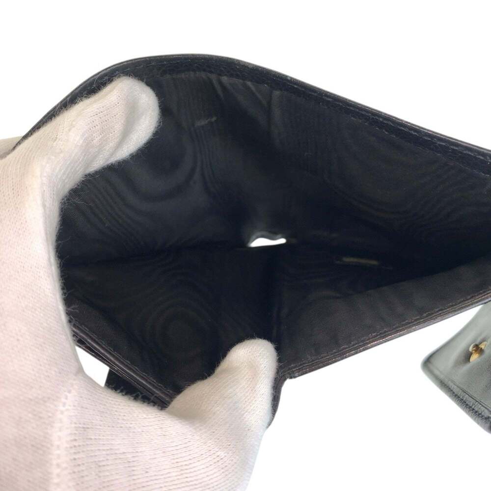 CHANEL Authentic Black Leather Logo Wallet - Picture 5 of 10